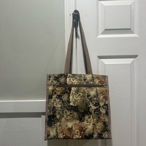 Signare Tapestry Cat Design Shoulder bag